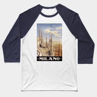 Milano (Milan), Italy Vintage Travel Poster Design Baseball T-Shirt